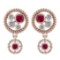 Certified 0.84 Ctw Ruby And Diamond Wedding/Engagement Style Stud Earrings 14K Rose Gold (VS/SI1)