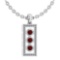 Certified 0.73 Ctw Garnet And Diamond Wedding/Engagement Style 14k White Gold Necklace