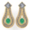 Certified 1.23 Ctw Emerald Diamond Wedding/Engagement 14K Yellow Gold Stud Earrings