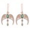 Certified 3.46 Ctw Green Amethyst And Diamond Eagle Wire Hook Earrings For womens collection 14K Ros