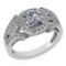 Certified 1.58 Ctw Diamond Wedding/Engagement Style 14K White Gold Halo Ring (SI2/I1)