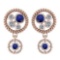 Certified 0.84 Ctw Blue Sapphire And Diamond Wedding/Engagement Style Stud Earrings 14K Rose Gold