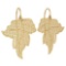 Gold Leaf Style Wire Hook Earrings 18k Yellow Gold MADE IN ITALY