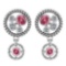 Certified 0.84 Ctw Pink Tourmaline And Diamond Wedding/Engagement Style Stud Earrings 14K White Gold