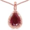 0.6 CARAT RUBY & 0.01 CTW DIAMOND 14KT SOLID RED GOLD PENDANT