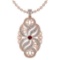 Certified 1.37 Ctw Garnet And Diamond Necklace For Styles Females 14k Rose Gold (VS/SI1)
