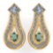 Certified 1.23 Ctw Green Amethyst Diamond Wedding/Engagement 14K Yellow Gold Stud Earrings