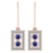 Certified 0.63 Ctw Blue Sapphire And Diamond Wedding/Engagement Style 14K Rose Gold Wire Hook Earrin