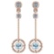 Certified 0.31 Ctw Aquamarine And Diamond Wedding/Engagement Style 14K Rose Gold Drop Earrings (SI2/
