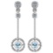 Certified 0.31 Ctw Aquamarine And Diamond Wedding/Engagement Style 14K White Gold Drop Earrings (SI2