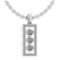 Certified 0.73 Ctw Green Amethyst And Diamond Wedding/Engagement Style 14k White Gold Necklace