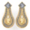 Certified 1.23 Ctw Citrine Diamond Wedding/Engagement 14K Yellow Gold Stud Earrings