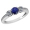 Certified 1.06 Ctw Blue Sapphire And Diamond Wedding/Engagement Style 14k White Gold Halo Rings