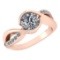 Certified 1.46 Ctw Diamond Wedding/Engagement Style 14K Rose Gold Halo Ring (SI2/I1)