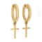 Holy Cross Special Hoop Earrings 18k Yellow Gold MADE IN ITALY