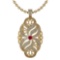 Certified 1.37 Ctw Ruby And Diamond Necklace For Styles Females 14k Yellow Gold