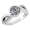 Certified 1.46 Ctw Diamond Wedding/Engagement Style 14K White Gold Halo Ring (SI2/I1)