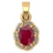 Certified 0.38 Ctw Ruby And Diamond 14k Yellow Gold Simple Pendant