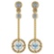 Certified 0.31 Ctw Aquamarine And Diamond Wedding/Engagement Style 14K Yellow Gold Drop Earrings