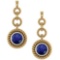 Certified 5.00 Ctw Blue Sapphire Wedding/Engagement Style 14k Yellow Gold Halo Hanging Stud Earrings