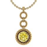Certified 6.84 Ctw Treated Fancy Yellow Diamond Necklace For womens New Expressions of Love collecti