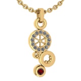 Certified 0.26 Ctw Garnet And Diamond Octopus Styles Pendant For womens New Expressions nautical col