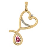 Certified 0.60 Ctw Pink Tourmaline And Diamond Pendant For womens New Expressions Love collection 14