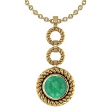 Certified 6.84 Ctw Emerald Necklace For womens New Expressions of Love collection 14K Yellow Gold