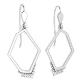 Gold Wire Hook Earrings 18k White Gold MADE IN ITALY