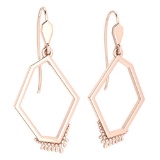 Gold Wire Hook Earrings 18k Rose Gold MADE IN ITALY