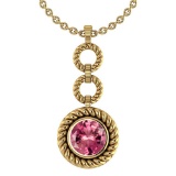 Certified 6.84 Ctw Pink Tourmaline Necklace For womens New Expressions of Love collection 14K Yellow