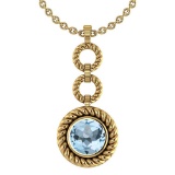Certified 6.84 Ctw Aquamarine Necklace For womens New Expressions of Love collection 14K Yellow Gold