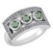 Certified 0.72 Ctw Green Amethyst And Diamond Wedding/Engagement Style 14K White Gold Halo Ring (VS/