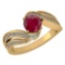 Certified 1.47 Ctw Ruby And Diamond Wedding/Engagement Style 14K Yellow Gold Halo Ring (VS/SI1)