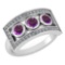 Certified 0.72 Ctw Amethyst And Diamond Wedding/Engagement Style 14K White Gold Halo Ring (VS/SI1)