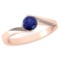 Certified 1.09 Ctw Blue Sapphire And Diamond 14K Rose Gold Halo Ring (VS/SI1)