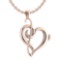 Gold Heart Shape Pendant 14K Rose Gold Made In Italy