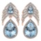 Certified 7.38 Ctw Aquamrine And Diamond Pear Shape Hangling Stud Earrings 14K Yellow Gold (VS/SI1)
