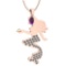 Certified 1.00 Ctw Amethyst And Diamond Necklace For womens New Expressions nautical collection 14K