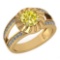 Certified 1.58 Ctw Treated Fancy Yellow Diamond And White Diamond Wedding/Engagement Style 14k Yello