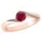Certified 1.09 Ctw Ruby And Diamond 14K Rose Gold Halo Ring (VS/SI1)