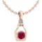 Certified 1.36 Ctw Ruby And Diamond bottle Necklace For womens New Expressions Love collection 14K R