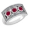 Certified 0.72 Ctw Ruby And Diamond Wedding/Engagement Style 14k White Gold Halo Ring (VS/SI1)