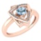 Certified 0.27 Ctw Aquamarine And Diamond Wedding/Engagement Style 14K Yellow Gold Halo Ring (VS/SI1