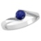 Certified 1.09 Ctw Blue Sapphire And Diamond 14k White Gold Halo Ring (SI2/I1)