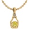 Certified 1.36 Ctw Treated Fancy Yellow Diamond And White Diamond bottle Necklace For womens New Exp