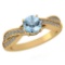 Certified 1.05 Ctw Aquamarine And Diamond 14K Yellow Gold Halo Ring (VS/SI1)