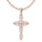 Gold Cross Pendant 14K Rose Gold Made In Italy