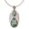 Certified 7.50 Ctw Green Amethyst And Diamond Pear shape Necklace For womens 14K Rose Gold (VS/SI1)