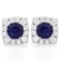 GORGEOUS 2 2/5 CTW CREATED BLUE SAPPHIRE & 1/4 CTW (26 PCS) FLAWLESS CREATED DIAMOND .925 STERLING S